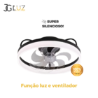 Ventilador De Teto Controle Remoto Bluetooth Led 3 Cores  - P