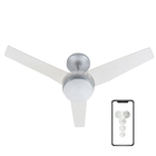 Ventilador de Teto com Controle Remoto, Bluetooth e Controle de Parede 3 Pás 1,1 m Cristal 110V Jet