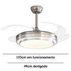 Ventilador de Teto com Controle Remoto Inspire Max Retrátil com Led 3 Pás 110 cm Prata Bivolt