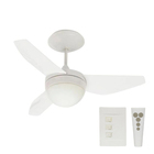 Ventilador de Teto com Controle Remoto e Controle de Parede Nano 3 Pás 80 cm 127V (110V) Aliseu
