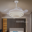 Ventilador de Teto com Controle Remoto Proled Retrátil 001w 4 Pás 108 cm Branco Bivolt