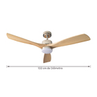 Ventilador de Teto com Controle Remoto Spirit Orygem com Led 3 Pás 132 cm Marfim Bivolt
