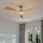 Ventilador de Teto com Controle Remoto Spirit Orygem com Led 3 Pás 132 cm Marfim Bivolt