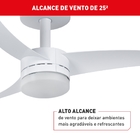Ventilador de Teto com Controle Remoto Ultimate VX13 3 pás 105cm Branco Bivolt Arno