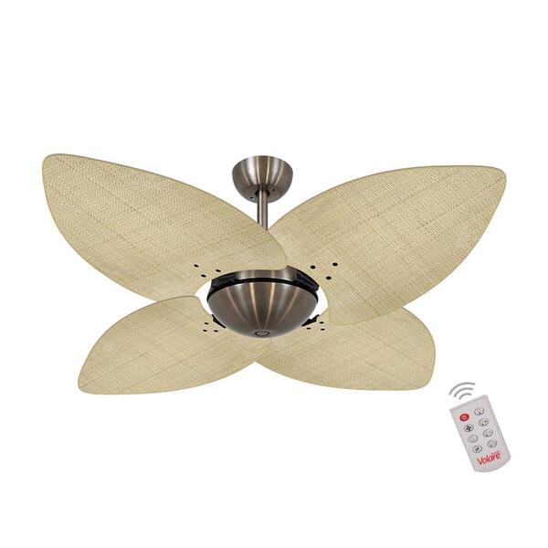 Ventilador De Teto Dormamu Bronze Office 4 Pás Palmae Natural