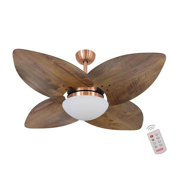 Ventilador De Teto Dormamu Cobre 4 Pás Rádica Imbuia 127v Com