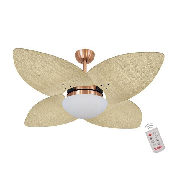 Ventilador De Teto Dormamu Cobre 4 Pés Palmae Natural 220v Co