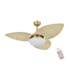 Ventilador De Teto Dormamu Dourado 3 Pás Palmae Natural 220v
