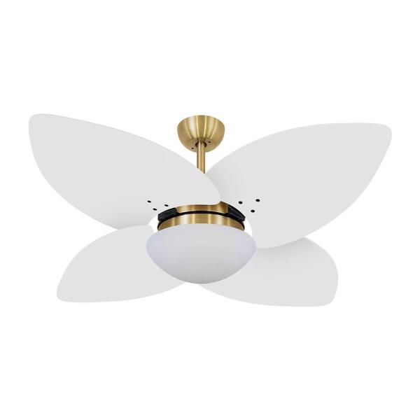 Ventilador De Teto Dormamu Dourado 4 Pás Branco 220v