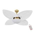 Ventilador De Teto Dormamu Dourado 4 Pás Palmae Branco 127v C