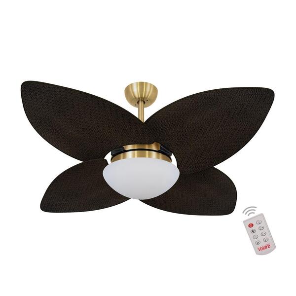 Ventilador De Teto Dormamu Dourado 4 Pás Palmae Tabaco  127v