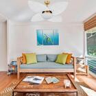 Ventilador De Teto Dourado Dunamis Palmae 4 Pás Branco 127v