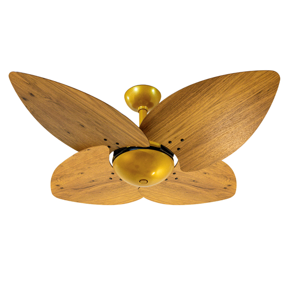 Ventilador De Teto Dourado Winds 4 Pás Freijó Ventax 220v