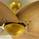 Ventilador De Teto Dourado Winds 4 Pás Freijó Ventax 220v