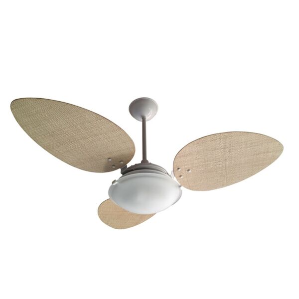 Ventilador De Teto Giravento Caribe Super Branco Pás Rattan N