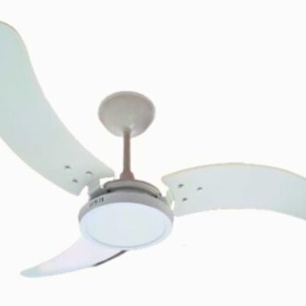 Ventilador De Teto Giravento Macau New Led 18w Branco Pás Cur