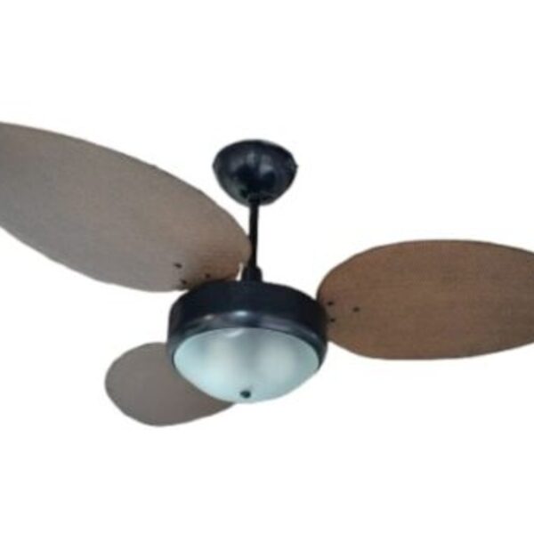 Ventilador De Teto Giravento Madri Super Preto Pás Rattan Cho