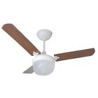 Ventilador De Teto Giravento Malta Branco Pás Retas Mogno 220v