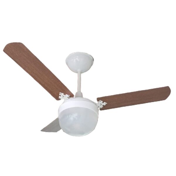 Ventilador De Teto Giravento Malta Branco Pás Retas Mogno 220v