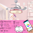 Ventilador de Teto Infantil 1073 com Abas Retráteis, Luz LED