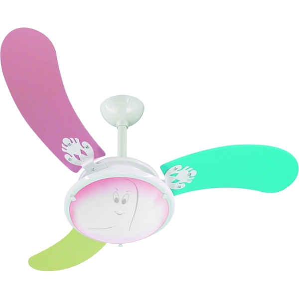 Ventilador De Teto Infinity  3 Pás Mdf Colorido Lustre Rosa 2