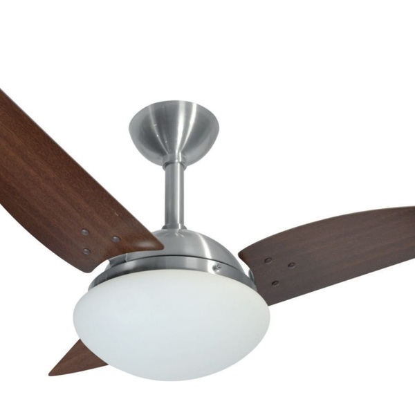 Ventilador De Teto Infinity Classic Prata Es 3 Pás Mdf Tabaco