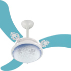 Ventilador De Teto Infinity Colorido 3 Pás Mdf Azul 220v 2013
