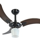 Ventilador De Teto Infinity Globo Aberto Preto 3 Pás Mdf Taba