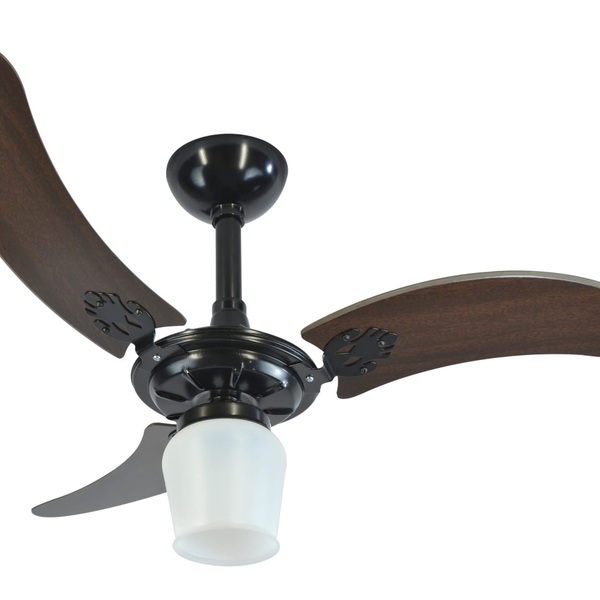 Ventilador De Teto Infinity Globo Aberto Preto 3 Pás Mdf Taba