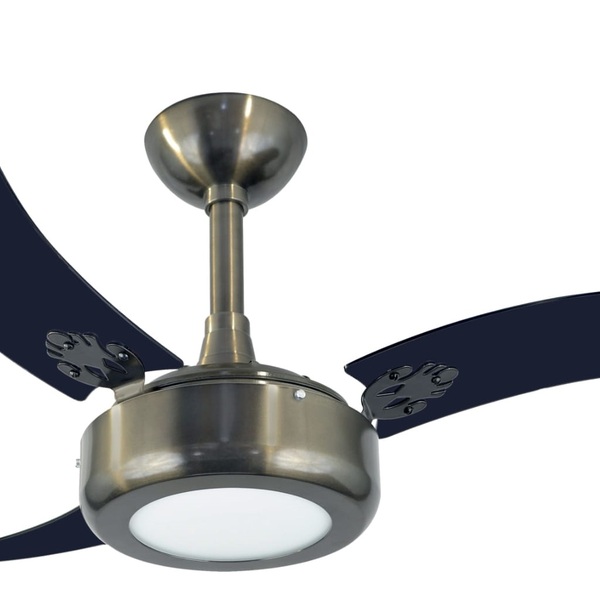 Ventilador De Teto Infinity Lux Led 3000k Fumê 3 Pás Mdf Pto