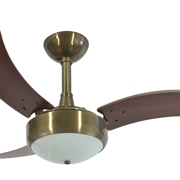 Ventilador De Teto Infinity Lux Verde Fumê 3 Pás Mdf Tabaco 1