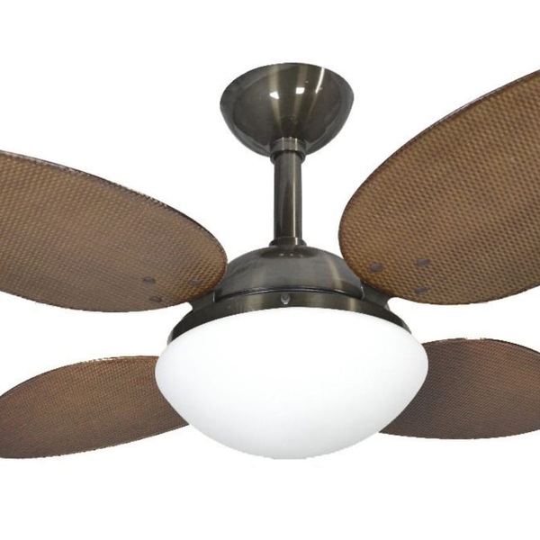 Ventilador De Teto Infinity Prime Fume 4 Pás Rattan Tb 110 V