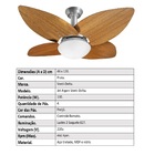 Ventilador De Teto Jet Aspen Venti-delta Prata 4pás Freijó 22