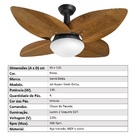 Ventilador De Teto Jet Aspen Venti-delta Preto Imbuia 110v