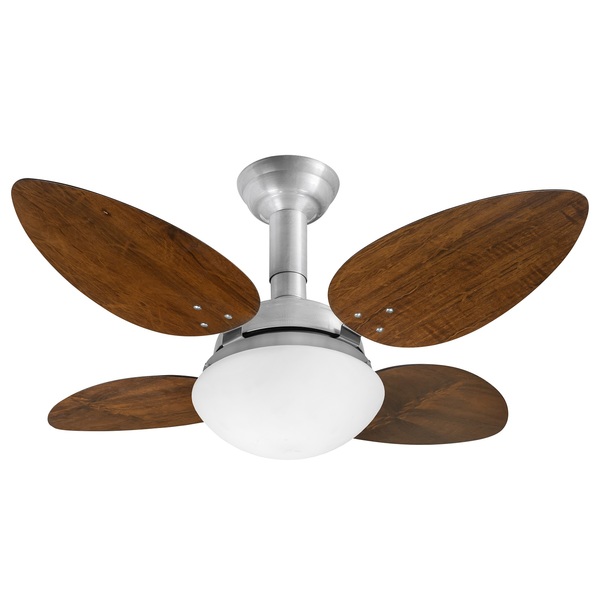 Ventilador De Teto Jet Pétalo Venti-delta Prata 4pás Imbuia 1