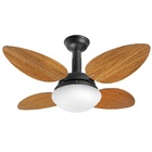 Ventilador De Teto Jet Pétalo Venti-delta Preto 4pás Freijó 2