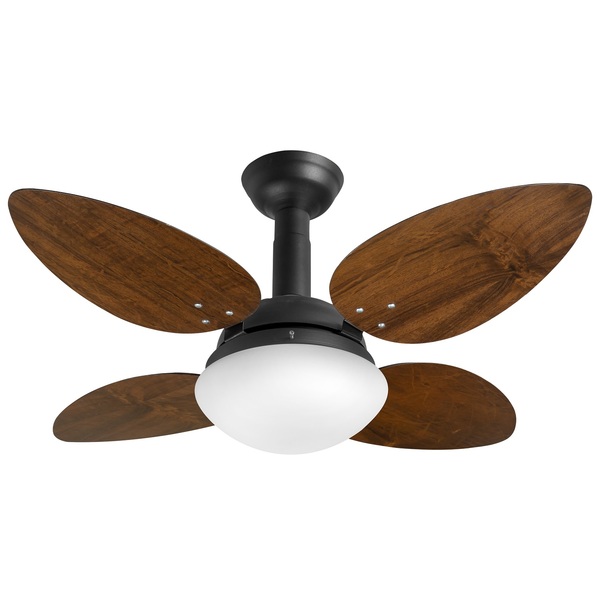 Ventilador De Teto Jet Pétalo Venti-delta Preto 4pás Imbuia 2