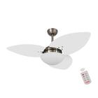 Ventilador De Teto Kovalski Bronze 3 Pás Branco 127v Com Cont