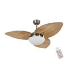 Ventilador De Teto Kovalski Bronze 3 Pás Rádica Freijó 220v C