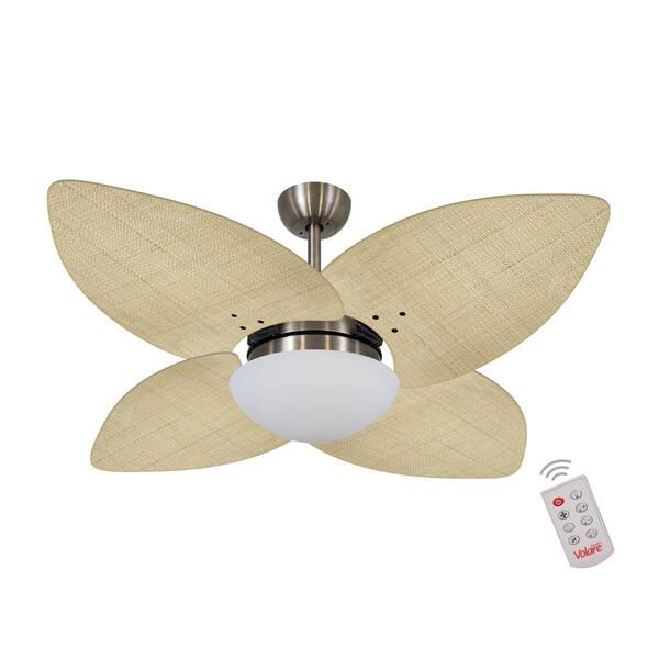 Ventilador De Teto Kovalski Bronze 4 Pás Palmae Natural 220v