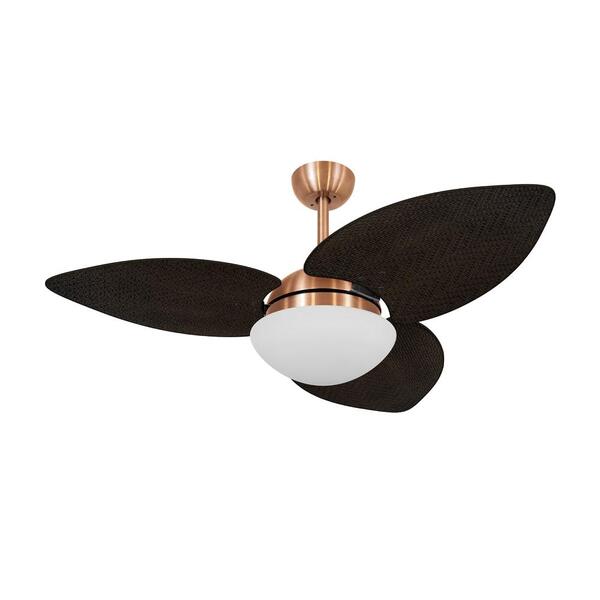Ventilador De Teto Kovalski Cobre 3 Pás Palmae Tabaco 127v
