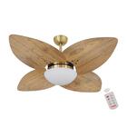 Ventilador De Teto Kovalski Dourado 4 Pás Rádica Freijó 220v