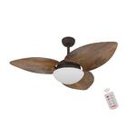 Ventilador De Teto Kovalski Marrom Texturizado 3 Pás Rádica I