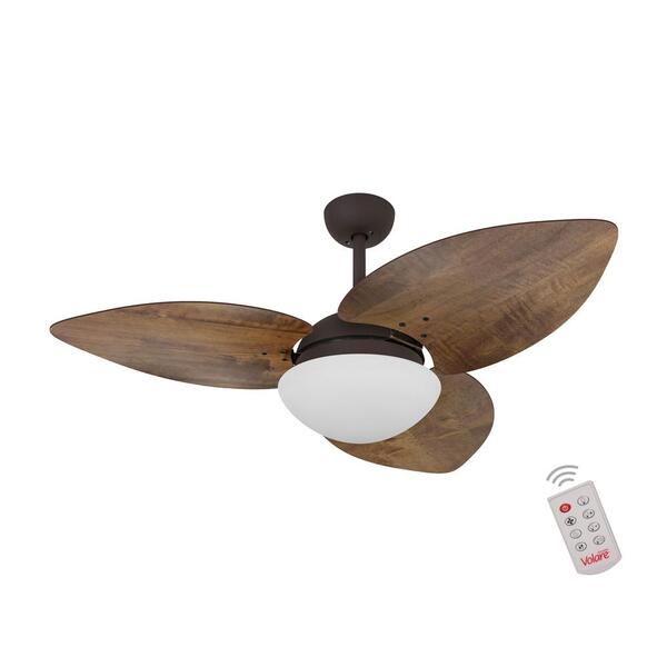 Ventilador De Teto Kovalski Marrom Texturizado 3 Pás Rádica I