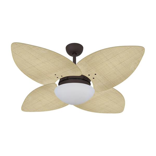Ventilador De Teto Kovalski Marrom Texturizado 4 Pás Palmae N