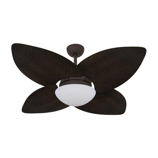 Ventilador De Teto Kovalski Marrom Texturizado 4 Pás Palmae T