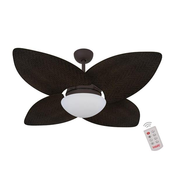 Ventilador De Teto Kovalski Marrom Texturizado 4 Pás Palmae T