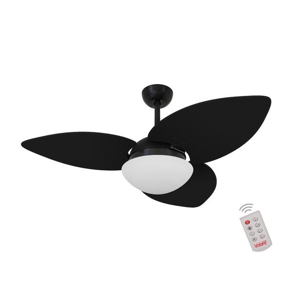 Ventilador De Teto Kovalski Nero 3 Pás Preto 220v Com Controle