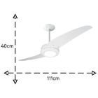 Ventilador de Teto LED com Controle Remoto 2 pás Branco 203 Repelente Spirit 220V