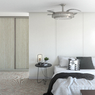 Ventilador de Teto LED com Controle Remoto 4 pás Branco e Cromado Retrátil Aliseu 220V